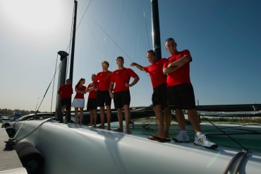 Loïck Peyron and Franck Proffit joined Alain Gauthier for this 33rd edition of the America's Cup © Philippe Henry / OCEAN71 Magazine