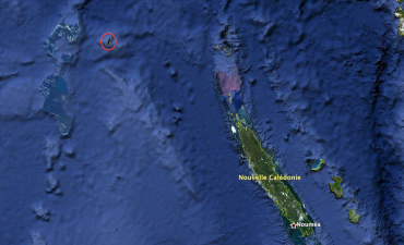 Sur Google Earth, Sandy Island apparaît comme une grande tâche noire © Google Earth