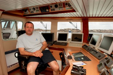 French fisherman Généreux Avallone in his bluefin tuna fishing vessel, the Jean-Marie Christian VI, in Malta in 2010 © Philippe Henry / OCEAN71 Magazine 