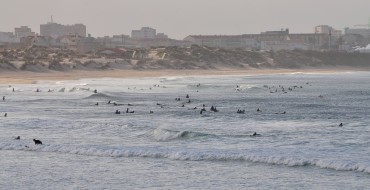 This coast, with Peniche in the background, is a very popular surf destination © Andy Guinand / OCEAN71 Magazine