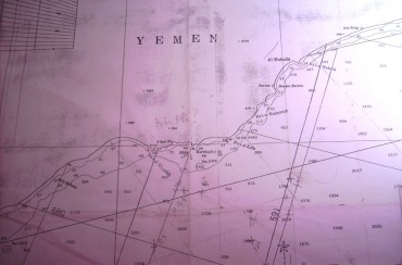 The Lemaçon's navigation map along the Yemen coast © Chloé Lemaçon