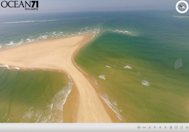 Caption of the panoramic view of the Arcachon Bay from above © Julien Pfyffer / OCEAN71 Magazine