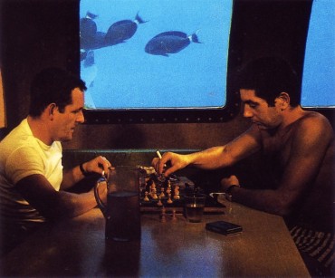 Two of the aquanauts are enjoying a game of chess below the surface of the Red Sea, during the "Conshelf II" mission of 1963 © The Cousteau Society