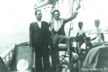 Chicra Salhab, owner and captain of the Island Queen with his cousin on board the ship before it vanished in the ocean © Trinidad and Tobago Newsday