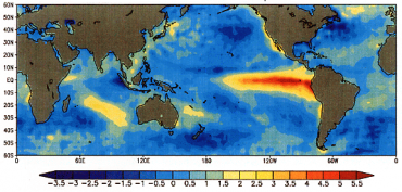 Le courant marin chaud El Nino en 1998 © Wikipedia